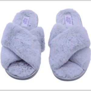 Wild Sage X-Large Fur Slippers in Microchip NWT
